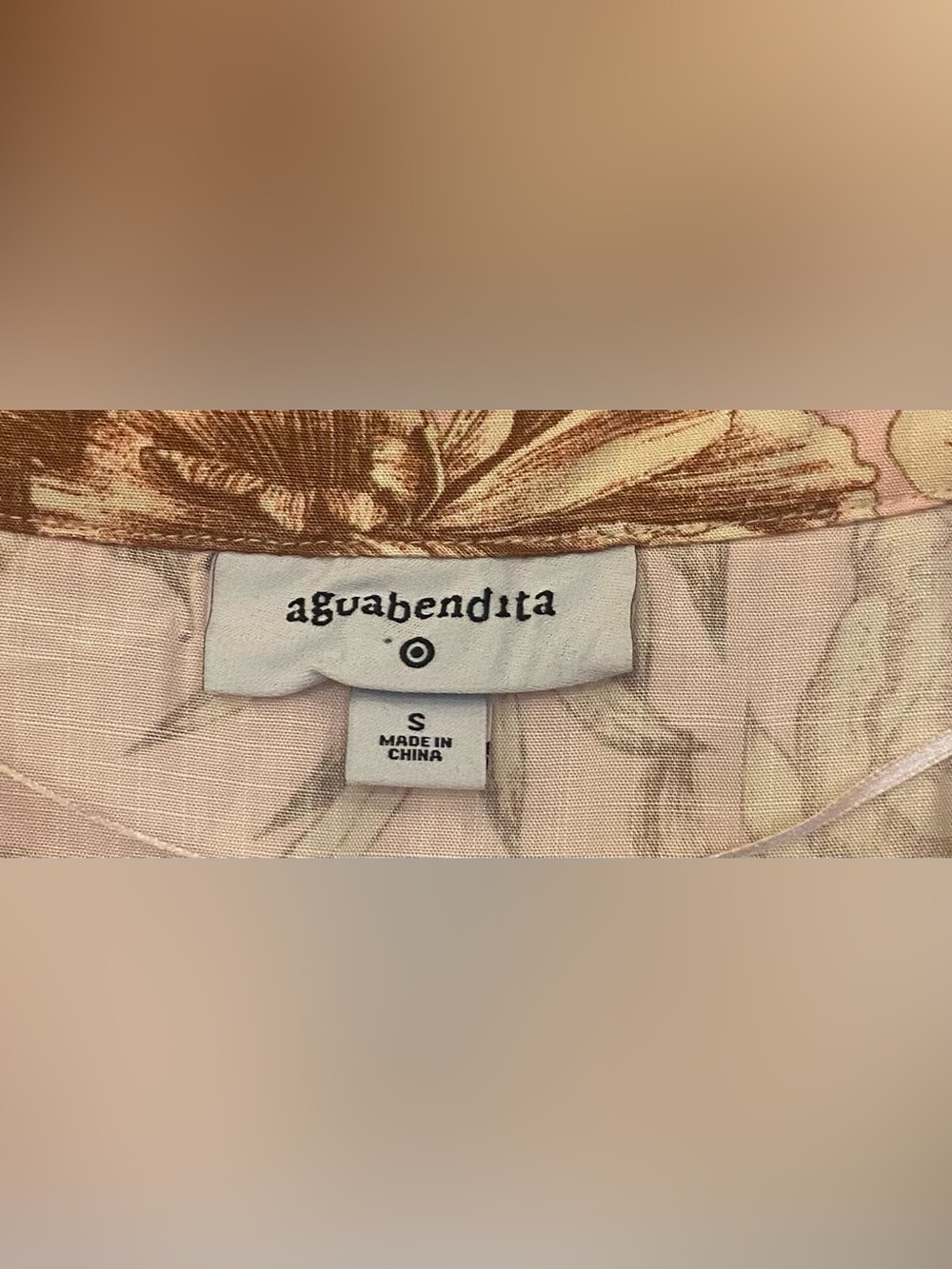 Agua Bendita Long Sleeve Short Wrap Romper NWOT Sz S Light Pink w/Tan & White - Picture 2 of 10